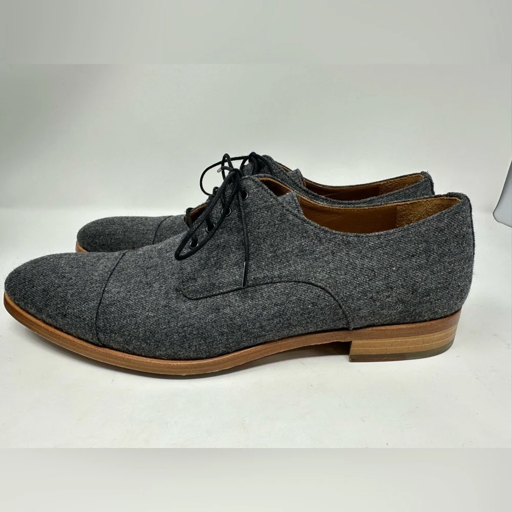 Taft‎ Kennedy Oxford Shoe in Grey Wool Cap Toe Size 44 EU 11 US